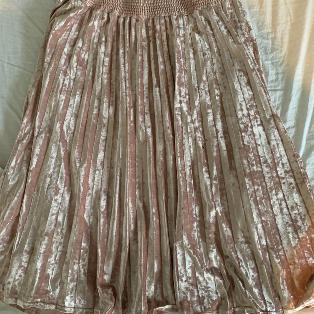 A New Day Pink Metallic Midi Skirt